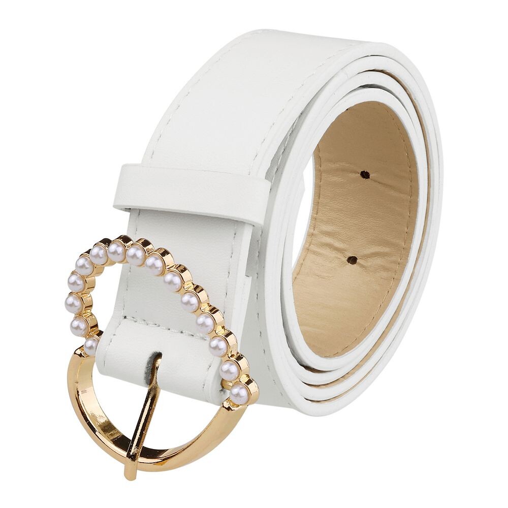 Женский ремень в форме сердца, инкрустированная пряжка с бусинами, однотонный пояс для платья Elerevyo, белый
Женский ремень в форме сердца, инкрустированная пряжка с бусинами, однотонный пояс для платья Elerevyo, белый