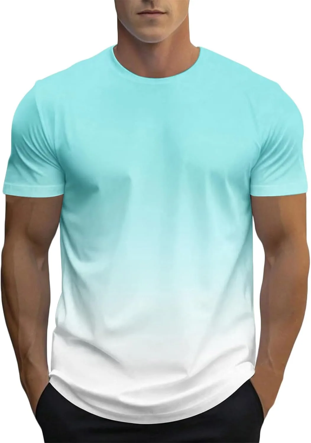 Мужская футболка с градиентом, короткий рукав, круглый вырез, летняя
Мужская футболка с градиентом, короткий рукав, круглый вырез, летняя