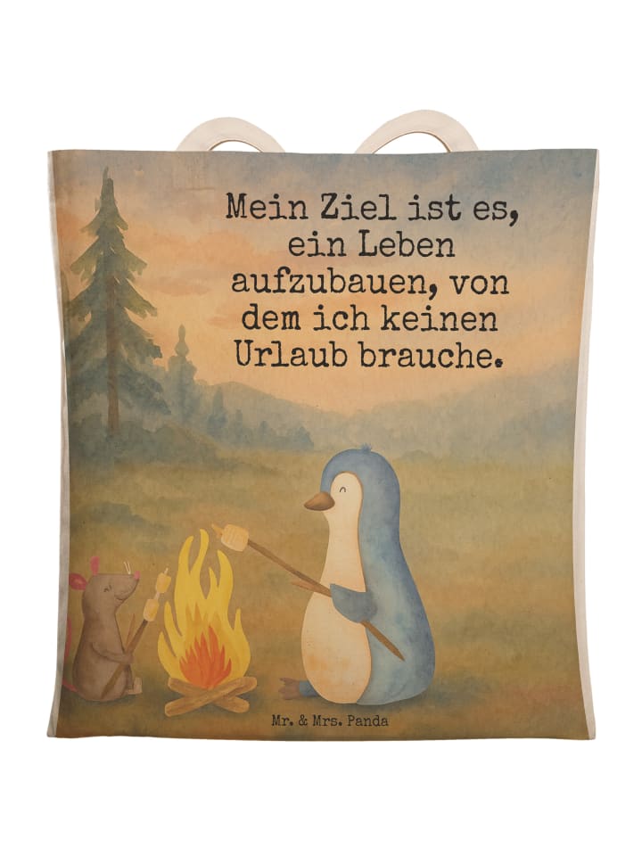 Сумка-шоппер с изображением костра в виде пингвина и надписью белого цвета Mr. & Mrs. Panda
Сумка-шоппер с изображением костра в виде пингвина и надписью белого цвета Mr. & Mrs. Panda