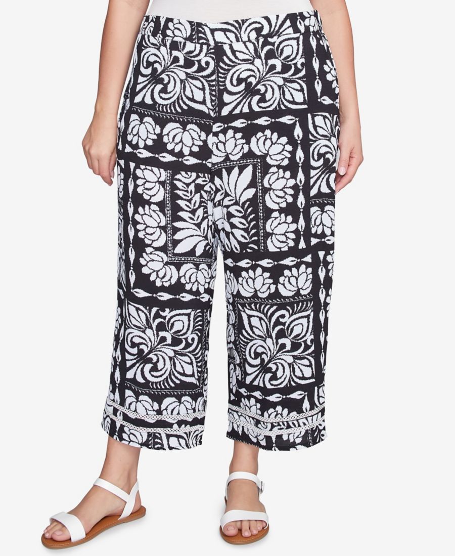 Брюки-капри большого размера из крепа с лоскутным узором Лотос Ruby Rd, Black/White
Брюки-капри большого размера из крепа с лоскутным узором Лотос Ruby Rd, Black/White