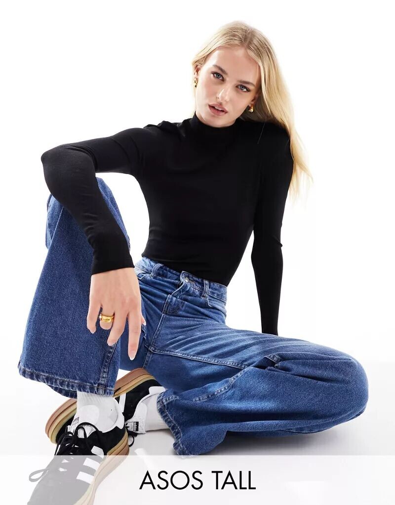 Черное боди с высоким воротником и длинными рукавами ASOS Tall
Черное боди с высоким воротником и длинными рукавами ASOS Tall