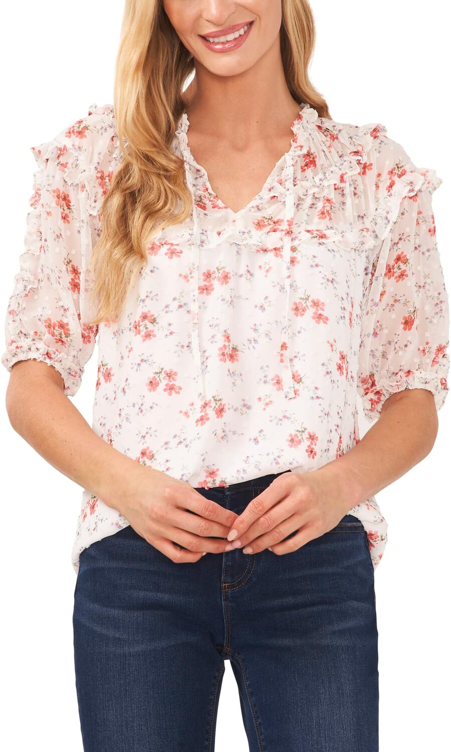 Топ CeCe Shirred Yoke Top, цвет Ultra White
Топ CeCe Shirred Yoke Top, цвет Ultra White