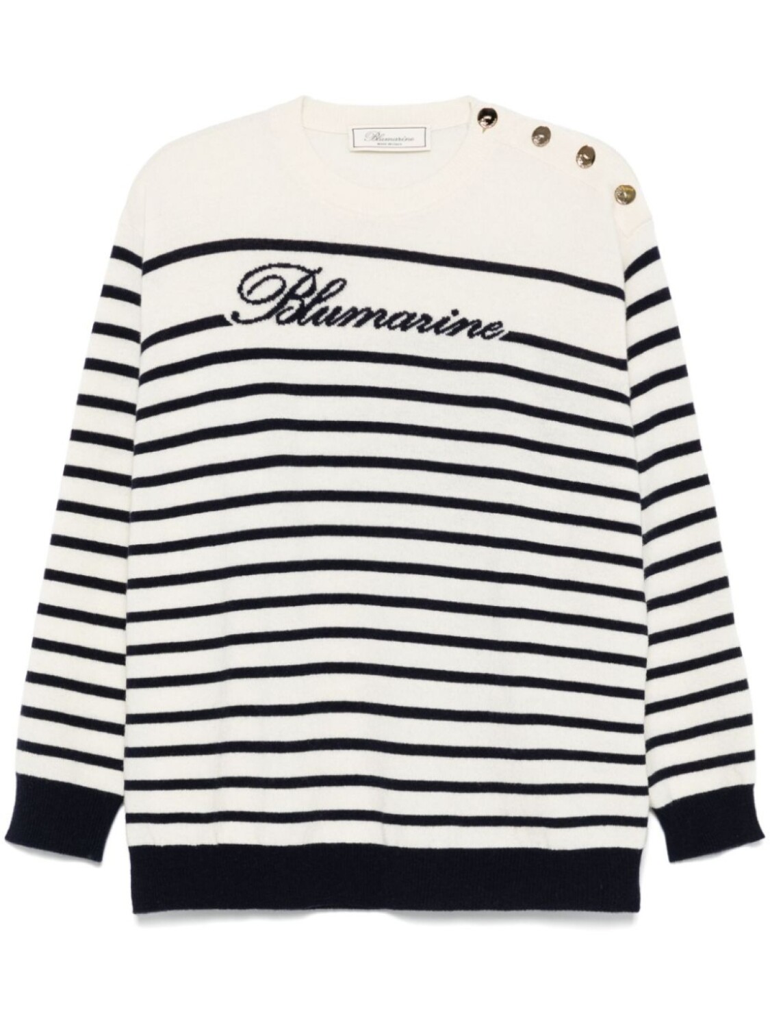 Blumarine свитер в полоску, нейтральный
Blumarine свитер в полоску, нейтральный