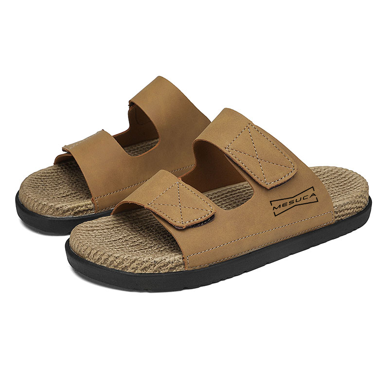 Мужские кожаные тапочки-слайды с шитьем, тихие, устойчивые к запахам и истиранию MESUCA, Khaki
Мужские кожаные тапочки-слайды с шитьем, тихие, устойчивые к запахам и истиранию MESUCA, Khaki