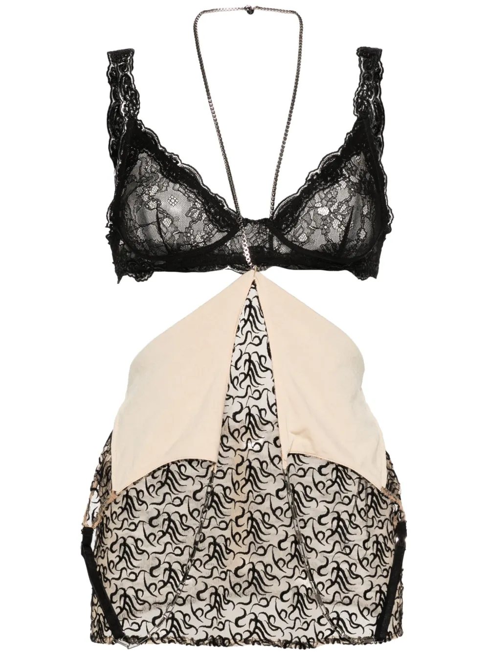 Топ из тюля с вышитым логотипом The Attico, черный
Топ из тюля с вышитым логотипом The Attico, черный