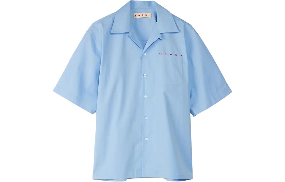 Футболка в стиле боулинг с принтом логотипа MARNI, светло-голубая
Футболка в стиле боулинг с принтом логотипа MARNI, светло-голубая