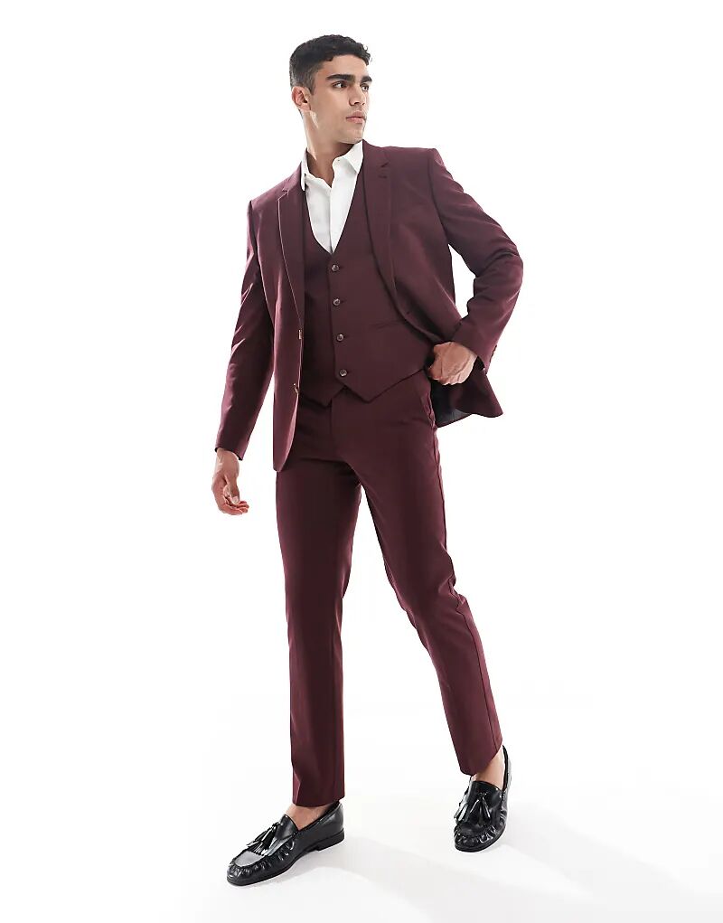 Узкие брюки ASOS DESIGN бордового цвета
Узкие брюки ASOS DESIGN бордового цвета