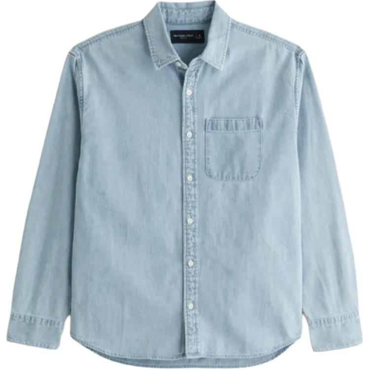 Abercrombie&Fitch Мужская рубашка светло-голубого цвета
Abercrombie&Fitch Мужская рубашка светло-голубого цвета