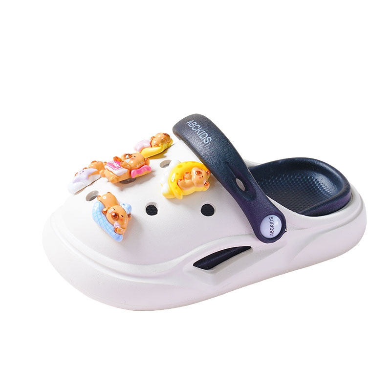 Детские тапочки: нескользящие, износостойкие, легкие, амортизирующие, дышащие ABC KIDS, белый/черный