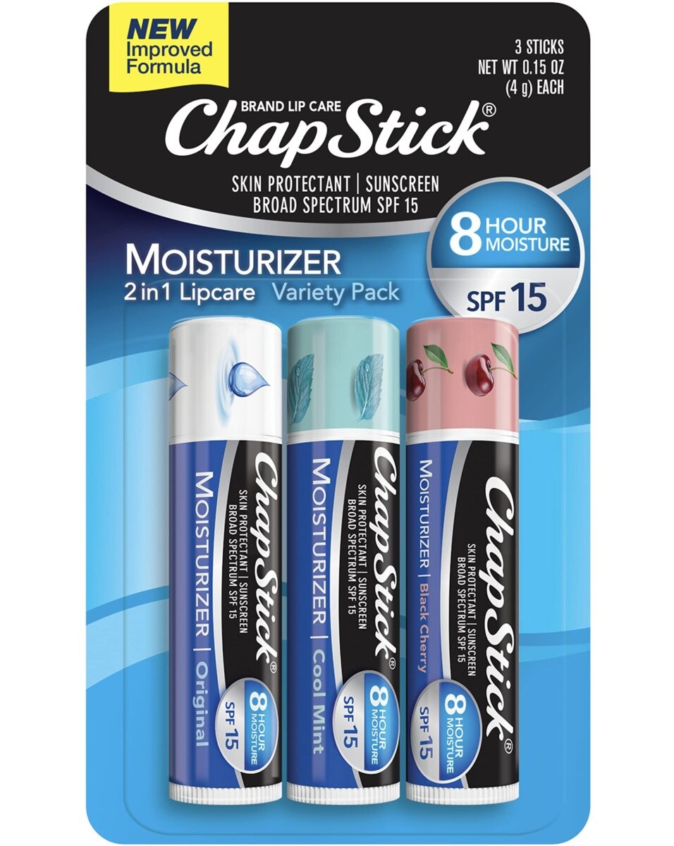 ChapStick, Губная помада увлажняющая, Черная вишня, холодная мята оригинал, 3 шт
ChapStick, Губная помада увлажняющая, Черная вишня, холодная мята оригинал, 3 шт