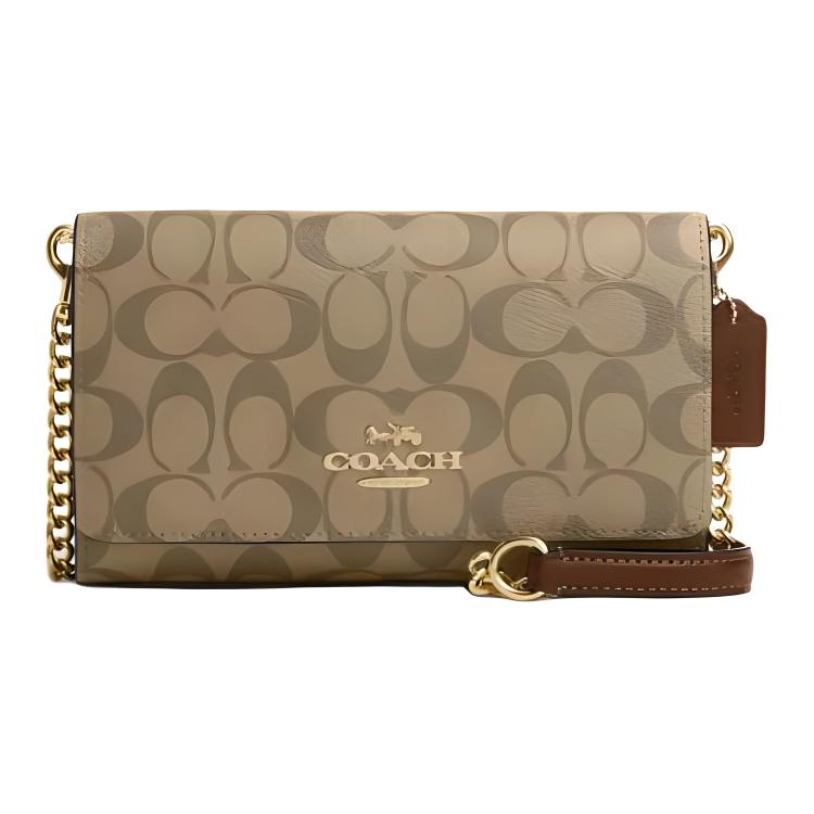 Футболка с покрытием Flap, гладкая кожаная сумка через плечо, маленькая женская сумка золото и хаки COACH
Футболка с покрытием Flap, гладкая кожаная сумка через плечо, маленькая женская сумка золото и хаки COACH