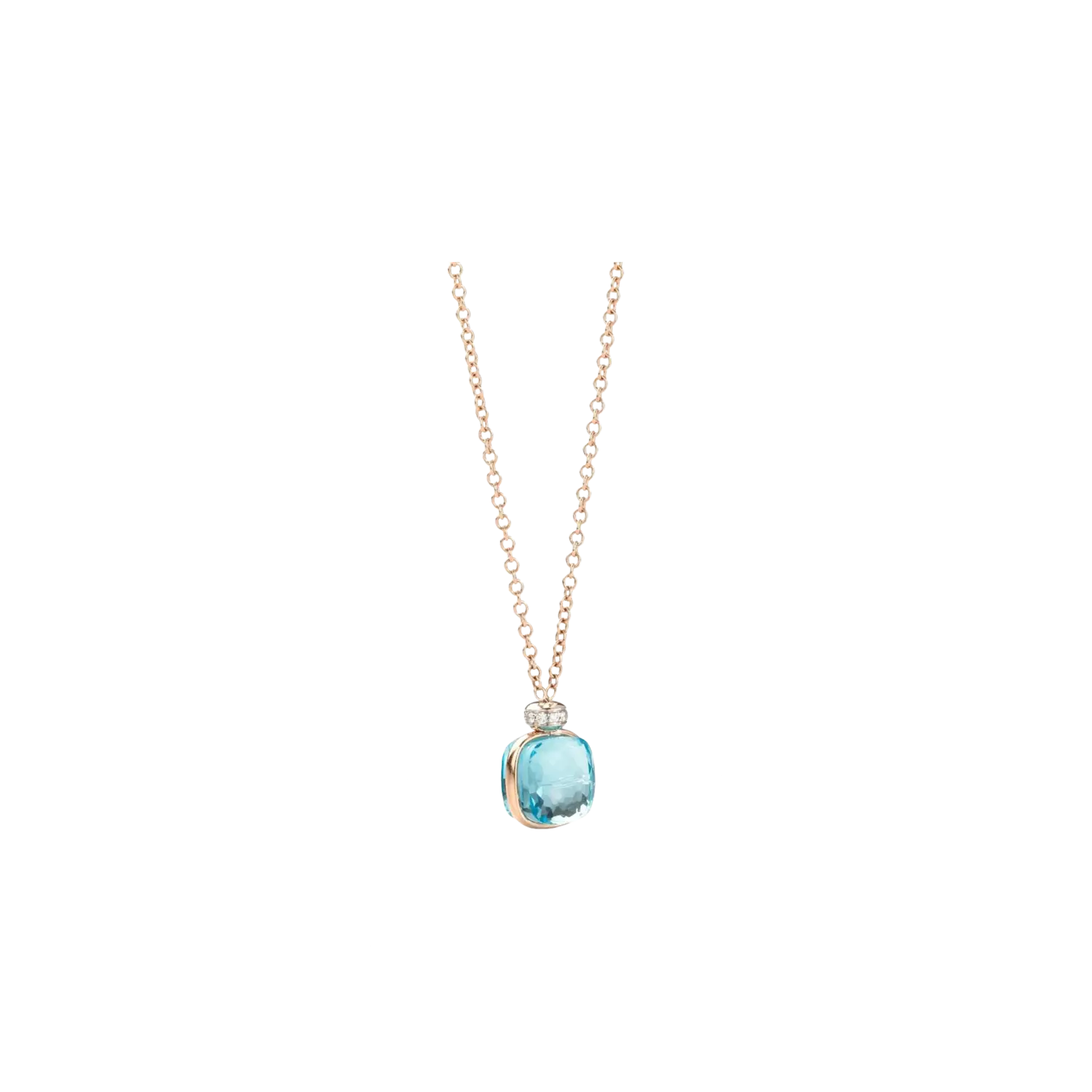 Колье телесного цвета из розового, белого золота, небесно-голубого топаза и бриллиантов Pomellato
Колье телесного цвета из розового, белого золота, небесно-голубого топаза и бриллиантов Pomellato