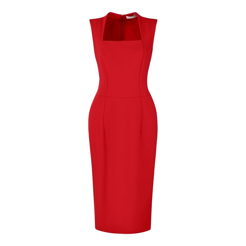 Женское платье-футляр без рукавов с квадратным вырезом, элегантные рабочие платья-карандаш Hombety, красный
Женское платье-футляр без рукавов с квадратным вырезом, элегантные рабочие платья-карандаш Hombety, красный