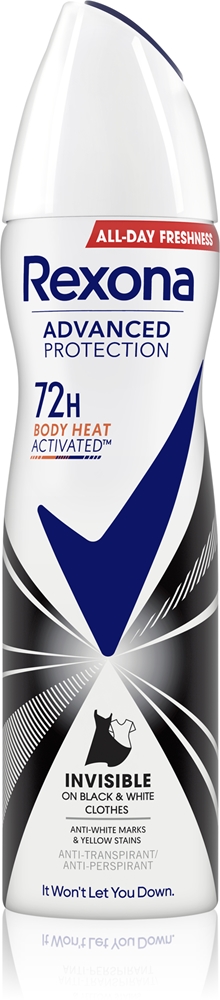 Невидимый дезодорант-спрей с улучшенной защитой для удаления белых и желтых пятен Rexona, 150 мл
Невидимый дезодорант-спрей с улучшенной защитой для удаления белых и желтых пятен Rexona, 150 мл