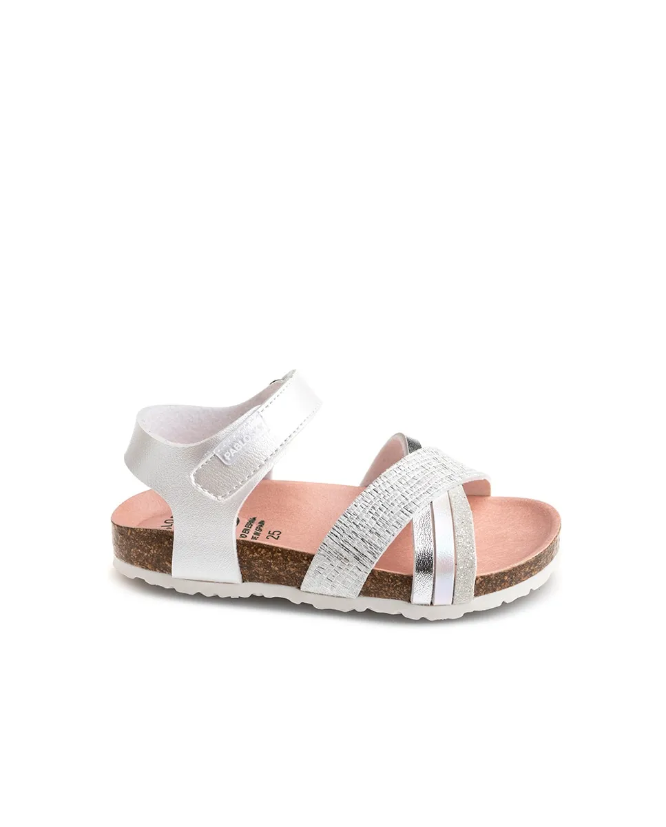 Детские сандалии из переработанных материалов на липучках Pablosky, серебряный
Детские сандалии из переработанных материалов на липучках Pablosky, серебряный