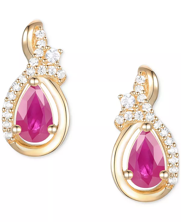 Серьги-Капли с изумрудами (1/2 карата) и бриллиантами (1/10 карата) в форме груши из 14-каратного золота (также с рубинами и сапфирами) Macy'S, ruby
Серьги-Капли с изумрудами (1/2 карата) и бриллиантами (1/10 карата) в форме груши из 14-каратного золота (также с рубинами и сапфирами) Macy'S, ruby