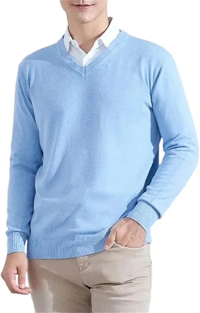 Мужской вязаный пуловер с v-образным вырезом из мягкого кашемира и хлопка
Мужской вязаный пуловер с v-образным вырезом из мягкого кашемира и хлопка