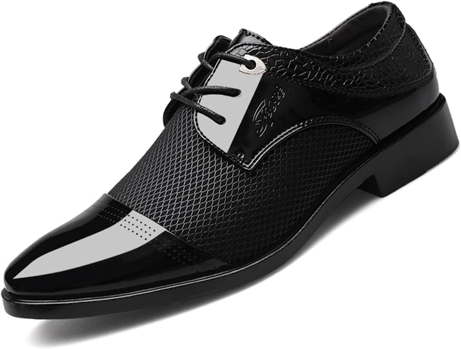 Мужские классические оксфорды из лакированной кожи, с модным комбинированным дизайном, заостренным носком, шнуровкой, для официального и делового стиля Oigunle, черный
Мужские классические оксфорды из лакированной кожи, с модным комбинированным дизайном, заостренным носком, шнуровкой, для официального и делового стиля Oigunle, черный