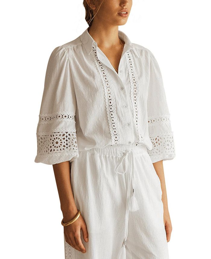 Блузка BIANCA с кружевной отделкой и объемными рукавами AUR OCEÀ, белый
Блузка BIANCA с кружевной отделкой и объемными рукавами AUR OCEÀ, белый