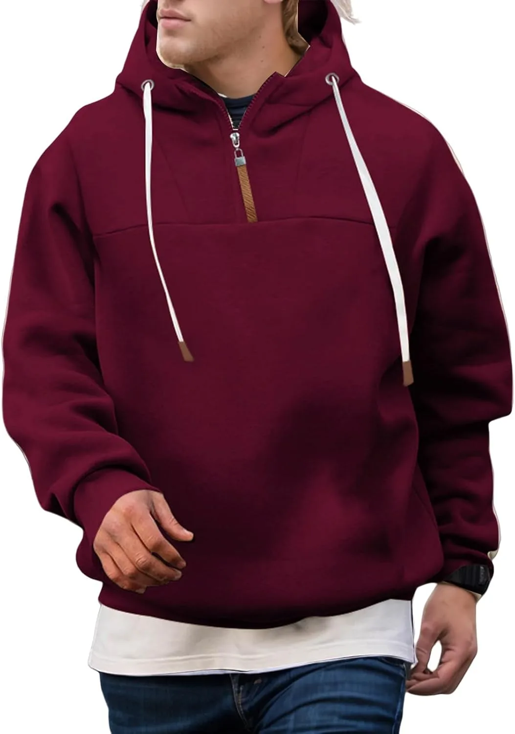 Мужская модная худи с четвертью молнии, свободная, с карманами XDFVC
Мужская модная худи с четвертью молнии, свободная, с карманами XDFVC