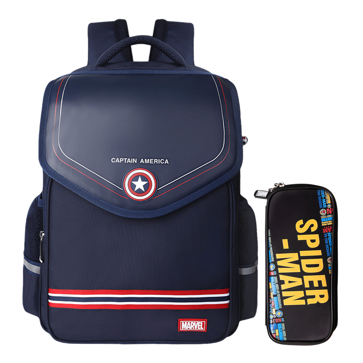 Disney Рюкзак Marvel из полиэстера и искусственной кожи большой мужской синий черный, Captain America+Pen Pouch
Disney Рюкзак Marvel из полиэстера и искусственной кожи большой мужской синий черный, Captain America+Pen Pouch