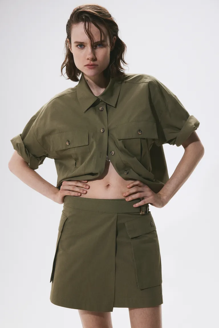 Практичная юбка из хлопка H&M, зеленый
Практичная юбка из хлопка H&M, зеленый