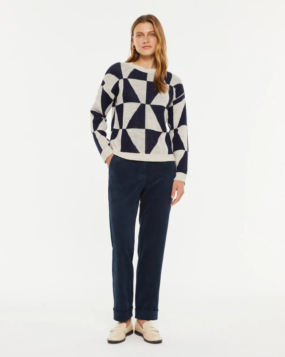 Женские прямые брюки из вельвета на эластичной резинке Paz Torras, синий
Женские прямые брюки из вельвета на эластичной резинке Paz Torras, синий