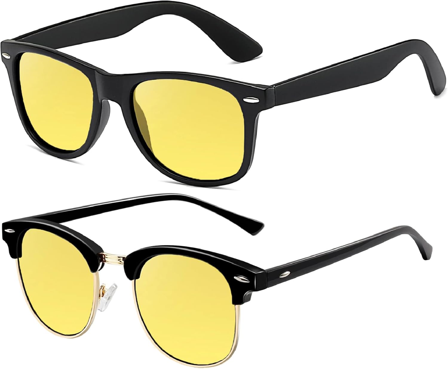 Комплект очков для ночного видения Joopin Square & Semi Rimless: модные очки для вождения в темное время суток, стильные очки для ночного вождения, защита от УФ-излучения, винтажные солнцезащитные очки для ночного времени, Yellow
Комплект очков для ночного видения Joopin Square & Semi Rimless: модные очки для вождения в темное время суток, стильные очки для ночного вождения, защита от УФ-излучения, винтажные солнцезащитные очки для ночного времени, Yellow