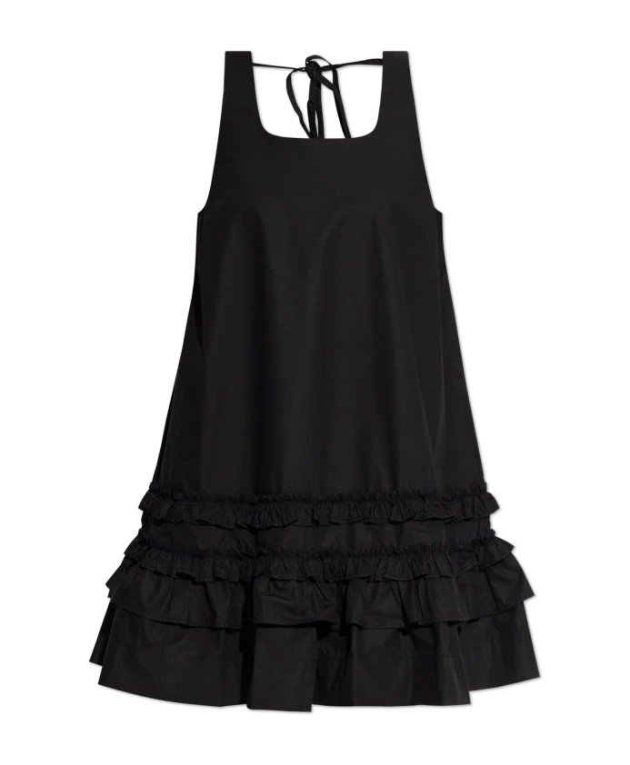 Мини-Платье из хлопкового поплина Ganni, черный
Мини-Платье из хлопкового поплина Ganni, черный