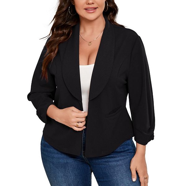 Женский укороченный блейзер 3/4 рукава кардиган для офиса Yesfashion, Black
Женский укороченный блейзер 3/4 рукава кардиган для офиса Yesfashion, Black