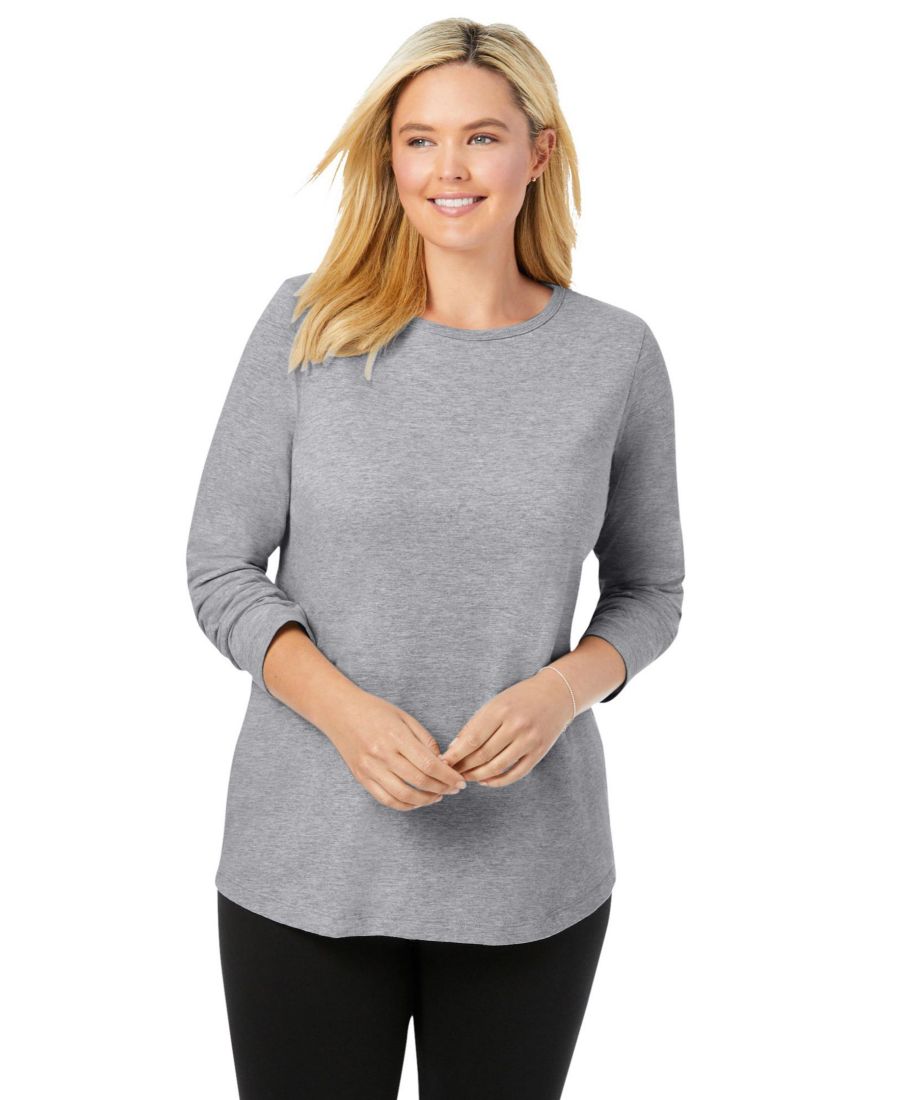 Футболка с длинными рукавами и круглым вырезом идеального размера для полных женщин Woman Within, Heather grey, Серый, Футболка с длинными рукавами и круглым вырезом идеального размера для полных женщин Woman Within, Heather grey
Футболка с длинными рукавами и круглым вырезом идеального размера для полных женщин Woman Within, Heather grey, Серый, Футболка с длинными рукавами и круглым вырезом идеального размера для полных женщин Woman Within, Heather grey