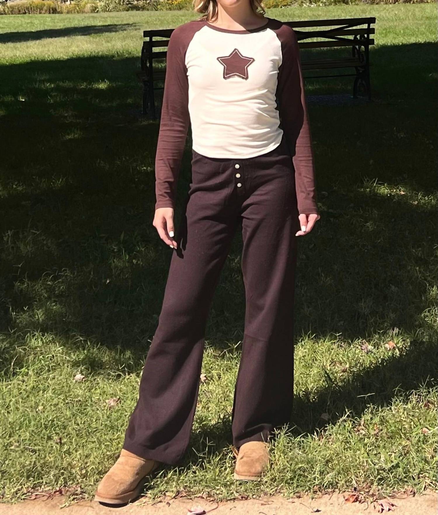 Домашние трикотажные брюки шоколадно-коричневого цвета Sky to Moon
Домашние трикотажные брюки шоколадно-коричневого цвета Sky to Moon