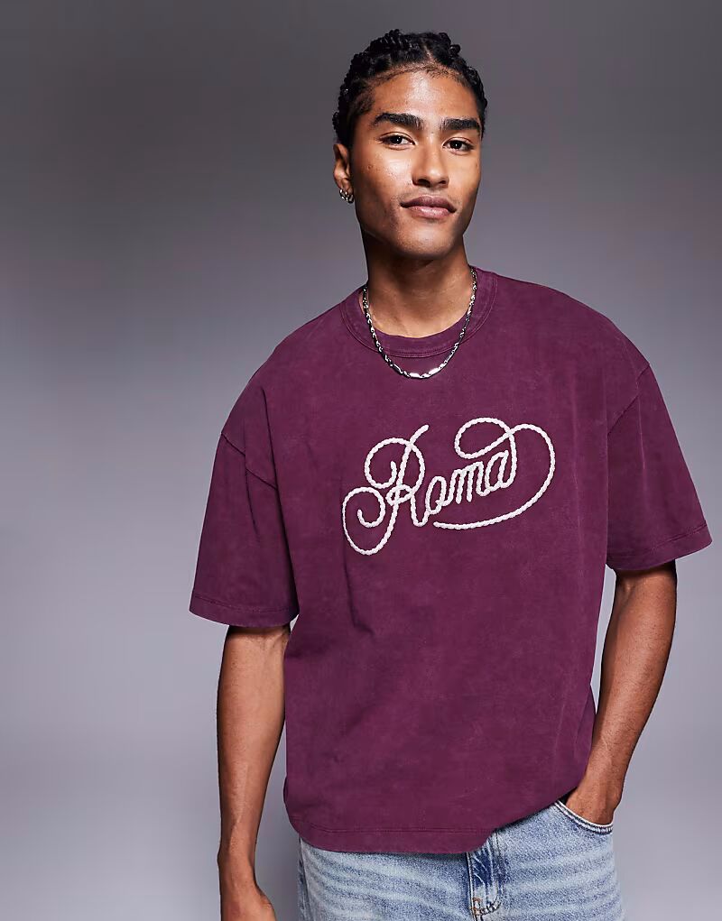 Футболка свободного кроя ASOS DESIGN с изображением города из плотной ткани плотностью 220 г/м², бордового цвета
Футболка свободного кроя ASOS DESIGN с изображением города из плотной ткани плотностью 220 г/м², бордового цвета