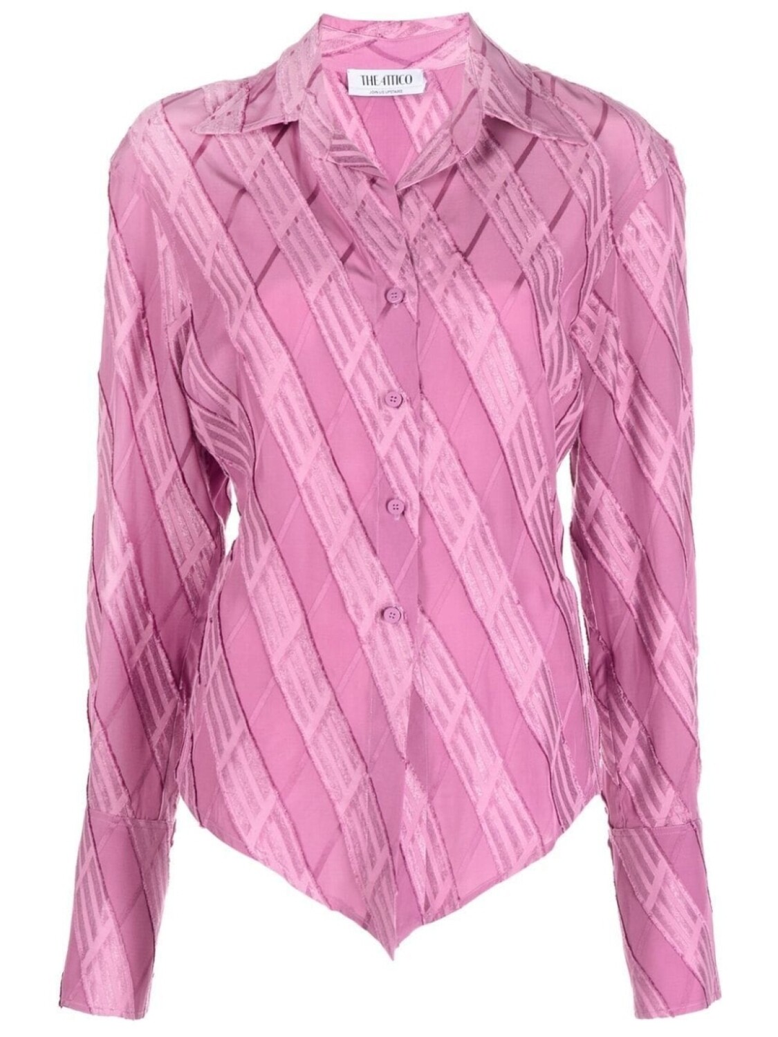 Жаккардовая рубашка на пуговицах The Attico, розовый
Жаккардовая рубашка на пуговицах The Attico, розовый