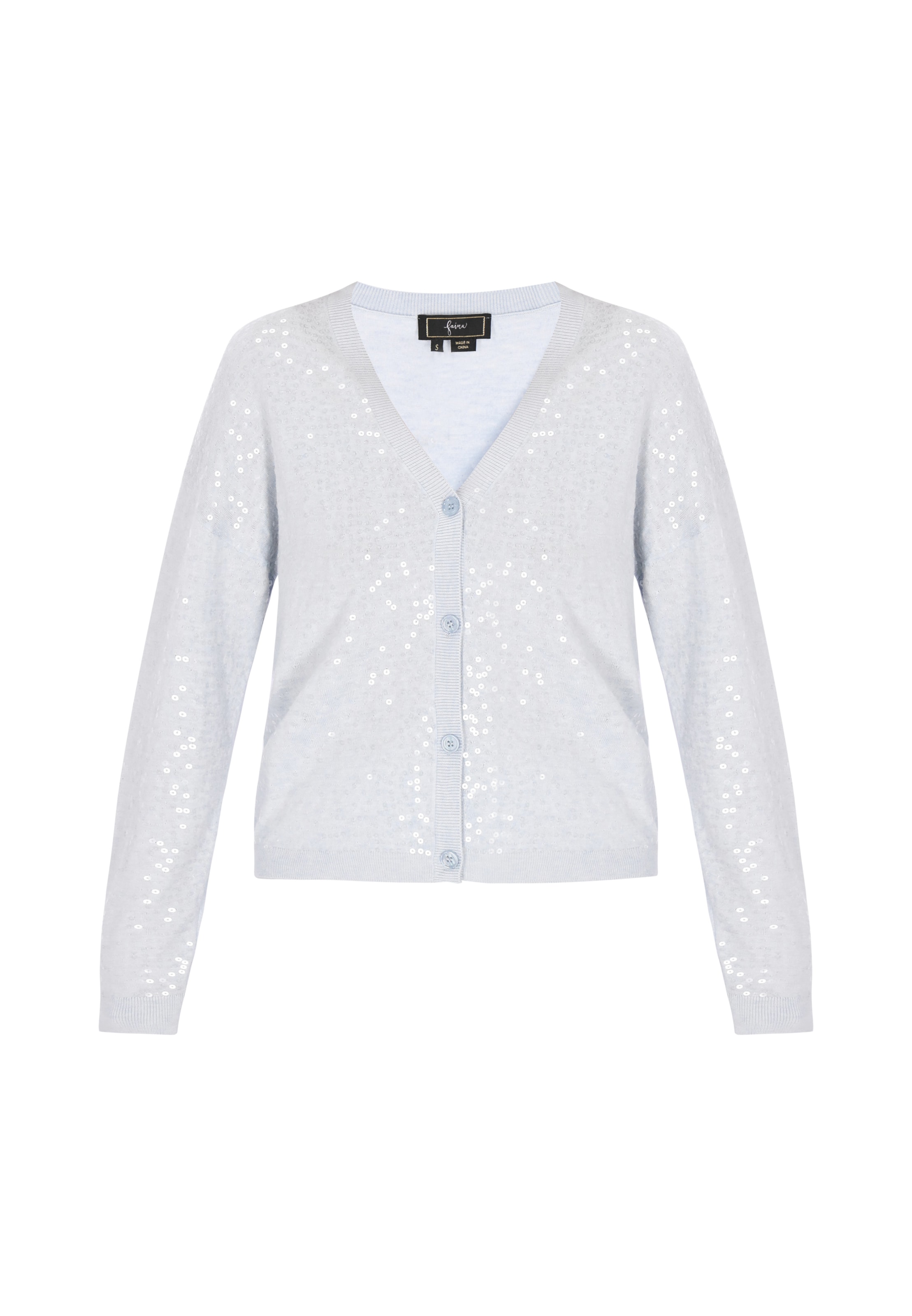 Faina Кардиган вязаный в пастельно-голубом цвете
Faina Кардиган вязаный в пастельно-голубом цвете