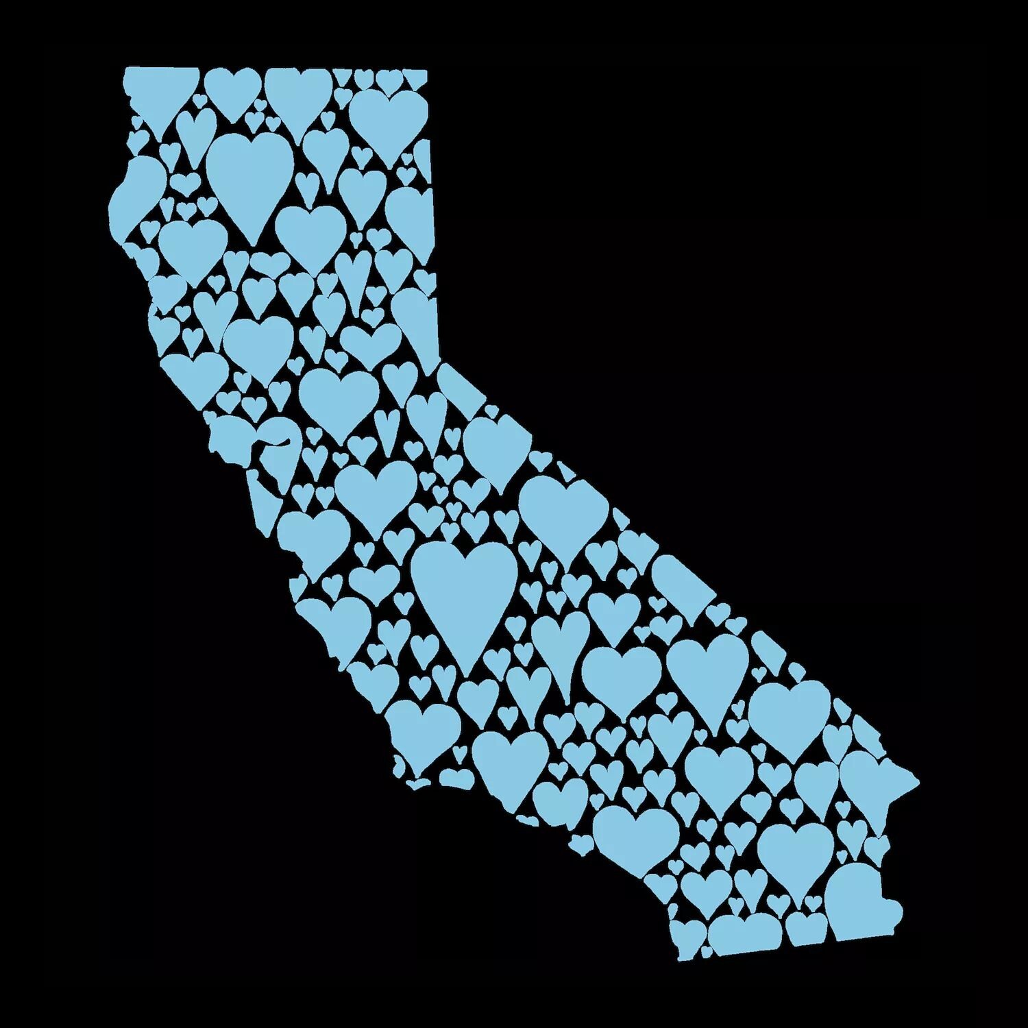 California Hearts — мужская футболка с рисунком Word Art LA Pop Art, черный
California Hearts — мужская футболка с рисунком Word Art LA Pop Art, черный