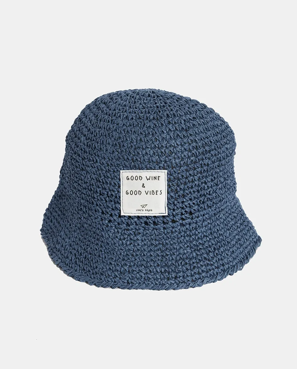 Панама из бумаги с надписью Línea Daria, синий
Панама из бумаги с надписью Línea Daria, синий