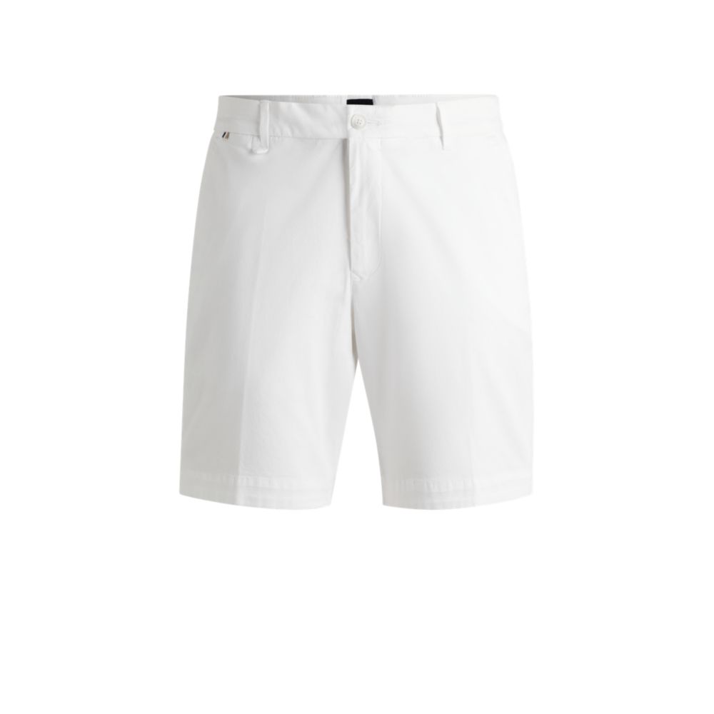 Узкие шорты из эластичного хлопкового твила BOSS, белый
Узкие шорты из эластичного хлопкового твила BOSS, белый