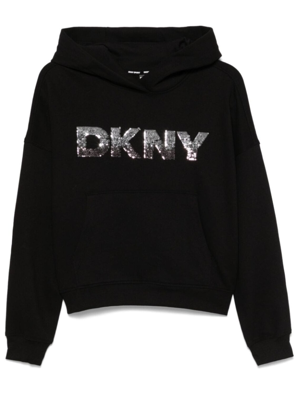 Толстовка с капюшоном и логотипом из пайеток DKNY, черный
Толстовка с капюшоном и логотипом из пайеток DKNY, черный