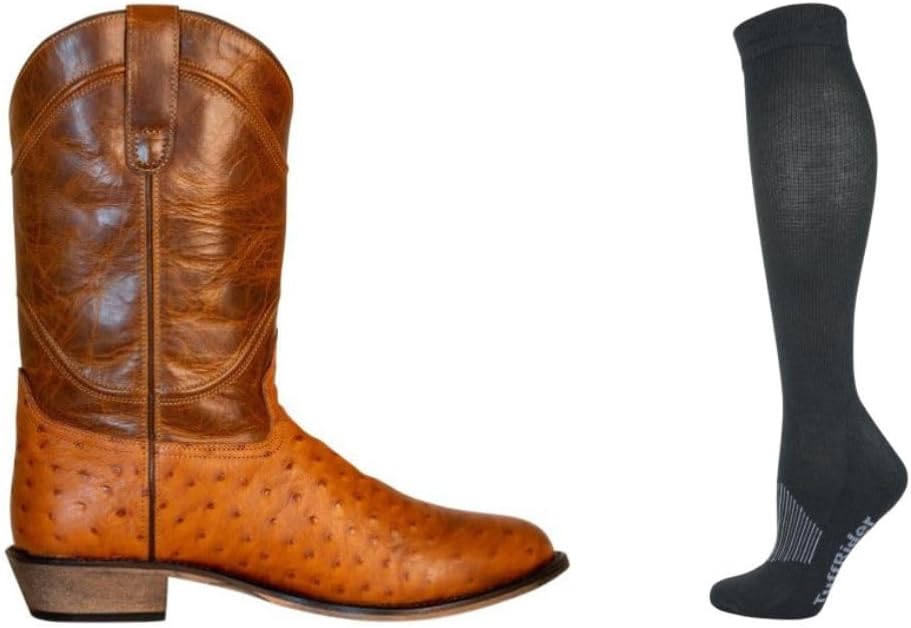 Мужские ковбойские сапоги TuffRider Norris с широким округлым носком- светло-коричневые, в комплекте разноцветные полосатые носки
Мужские ковбойские сапоги TuffRider Norris с широким округлым носком- светло-коричневые, в комплекте разноцветные полосатые носки