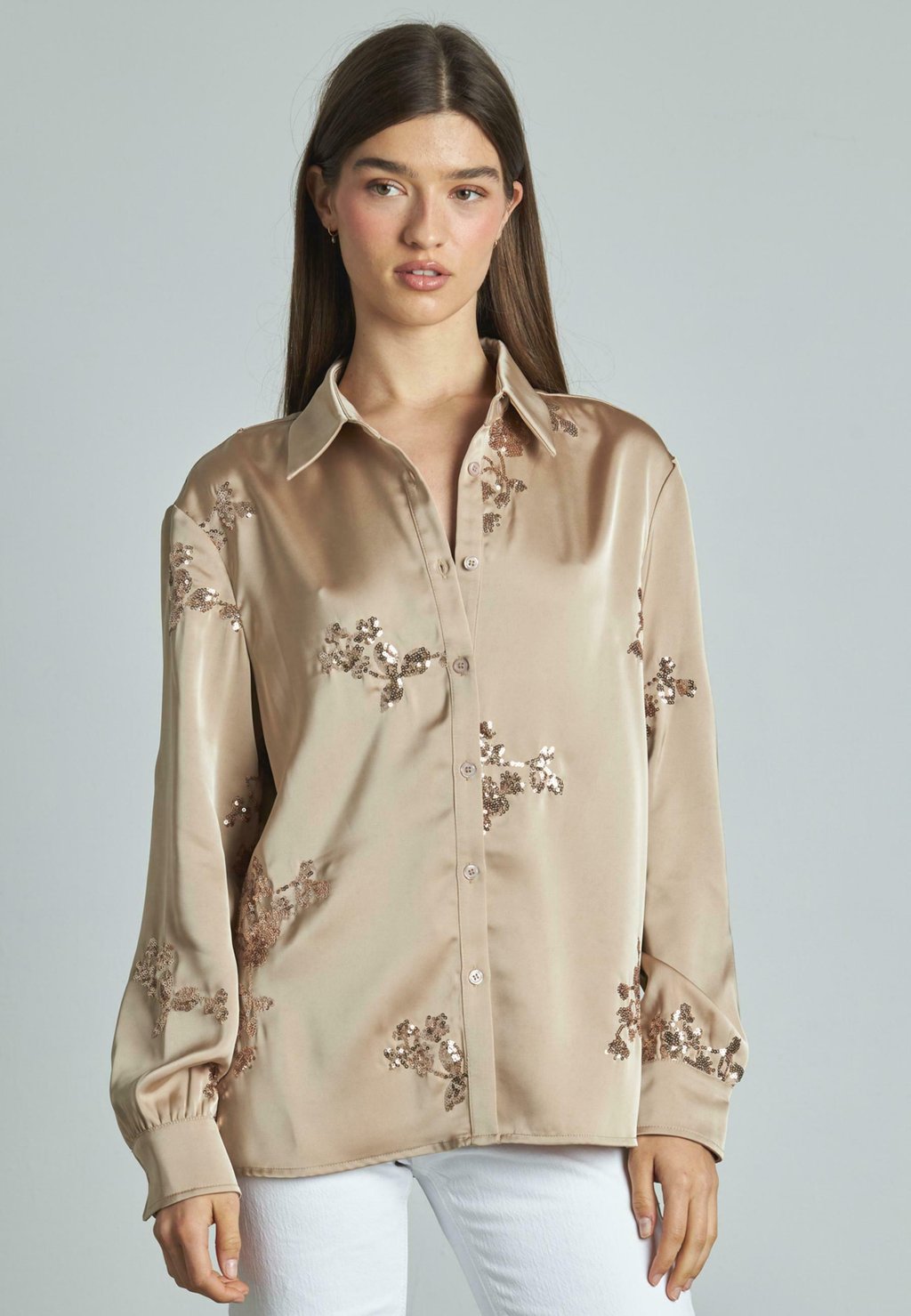 Блузка на пуговицах CON LENTEJUELAS Alma en Pena, коричневый
Блузка на пуговицах CON LENTEJUELAS Alma en Pena, коричневый