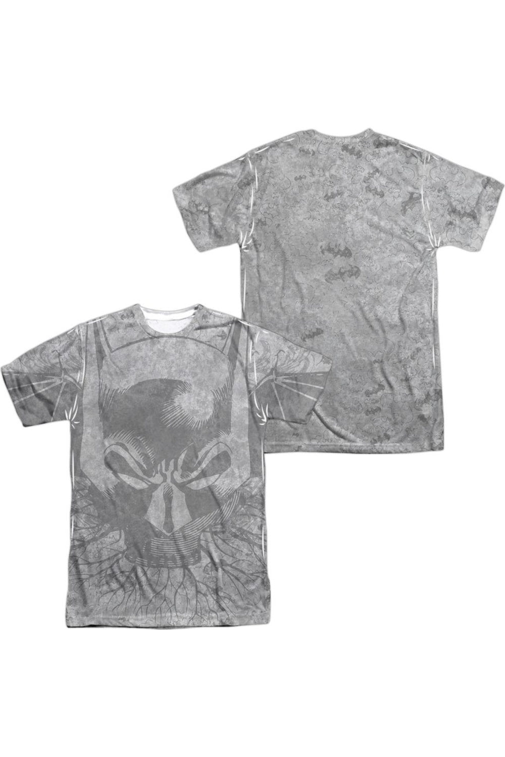 Футболка с коротким рукавом для взрослых из 100% полиэстера с принтом Batman Rooted Bat Skull (спереди/сзади) Gildan, белый 
Футболка с коротким рукавом для взрослых из 100% полиэстера с принтом Batman Rooted Bat Skull (спереди/сзади) Gildan, белый