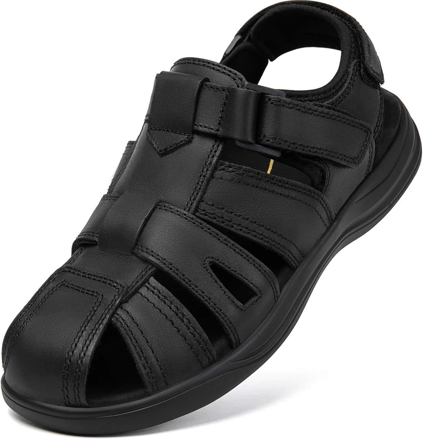 Мужские кожаные сандалии для рыбаков с закрытым носком, для прогулок, повседневного и спортивного использования, с амортизирующей стелькой из пены с эффектом памяти, летние, уличные, регулируемые и удобные Boveshorn, черный
Мужские кожаные сандалии для рыбаков с закрытым носком, для прогулок, повседневного и спортивного использования, с амортизирующей стелькой из пены с эффектом памяти, летние, уличные, регулируемые и удобные Boveshorn, черный