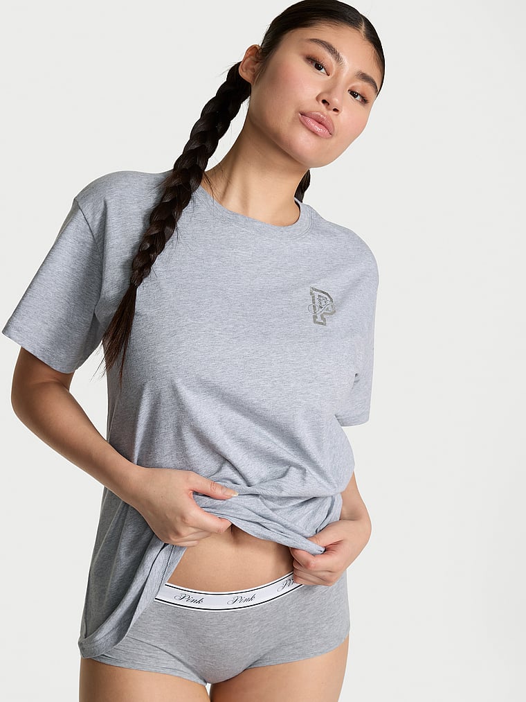 Хлопковая футболка кампуса Pink, limited edition medium heather grey foil graphic
Хлопковая футболка кампуса Pink, limited edition medium heather grey foil graphic