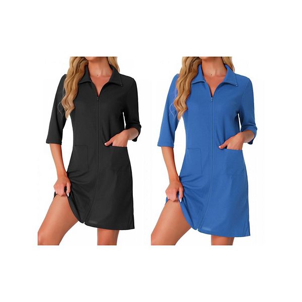 2 упаковки женских халатов с молнией, вафельных, с 3/4 рукавом, домашний халат, короткий, для сна, с карманами Inspire Chic, Black Royal Blue
2 упаковки женских халатов с молнией, вафельных, с 3/4 рукавом, домашний халат, короткий, для сна, с карманами Inspire Chic, Black Royal Blue