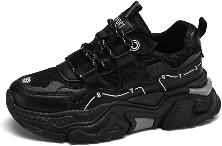 Мужские модные массивные кроссовки - верх из дышащей сетки и кожи, стильный дизайн для повседневной носки Pilluren, черный
Мужские модные массивные кроссовки - верх из дышащей сетки и кожи, стильный дизайн для повседневной носки Pilluren, черный