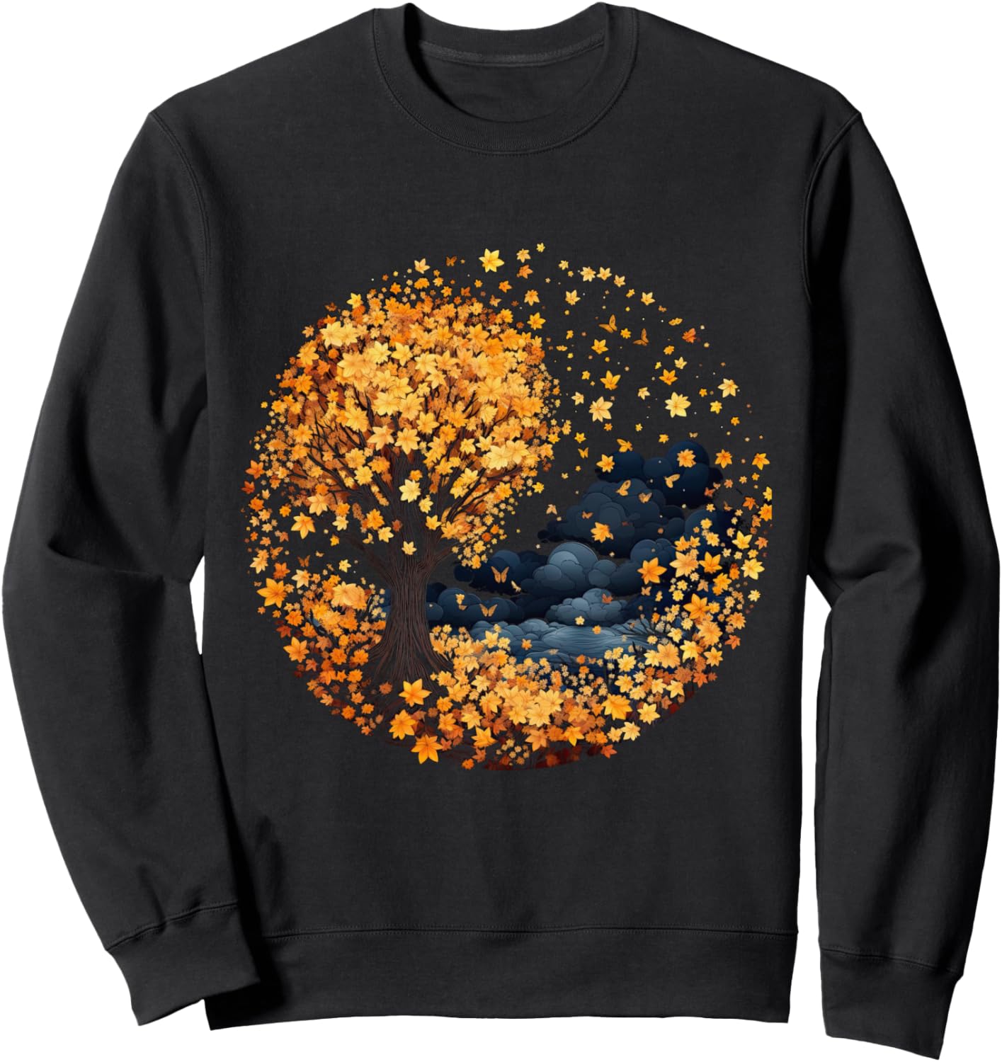 Осенняя толстовка с изображением осенних листьев, дерева и бабочки Autumn Design With Butterflies And Trees, черный
Осенняя толстовка с изображением осенних листьев, дерева и бабочки Autumn Design With Butterflies And Trees, черный