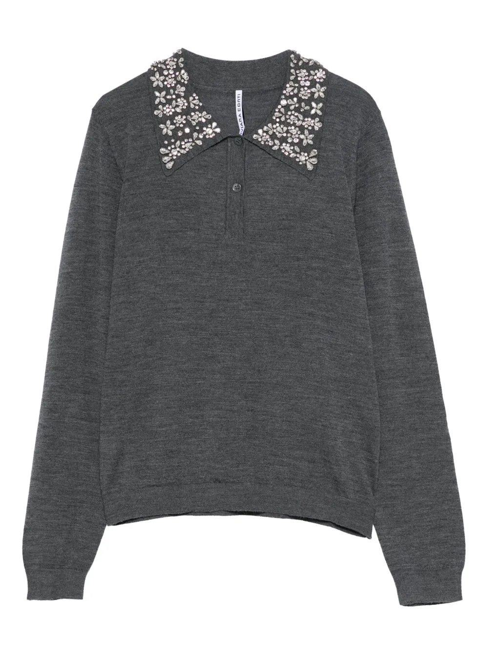 Свитер с декорированным воротником поло Liviana Conti, серый
Свитер с декорированным воротником поло Liviana Conti, серый