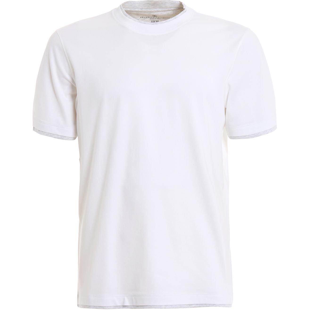 Многослойная футболка с воротником Brunello Cucinelli, белая
Многослойная футболка с воротником Brunello Cucinelli, белая