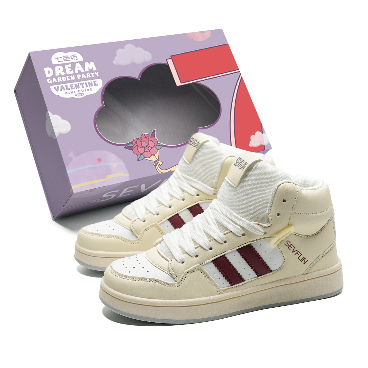 7 SEVFUN Высокие скейтерские кроссовки унисекс подарочный набор бежевый бордовый, цвет Beige Burgundy
7 SEVFUN Высокие скейтерские кроссовки унисекс подарочный набор бежевый бордовый, цвет Beige Burgundy
